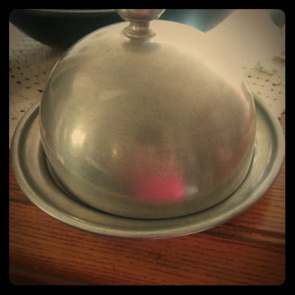 Pewter cheese dish